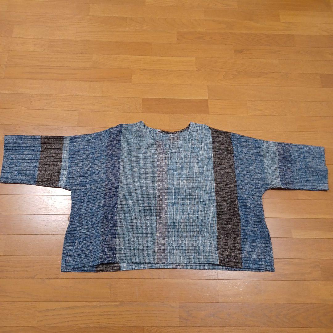 うさとの服　トップス　藍染め　手織り　コットン100%