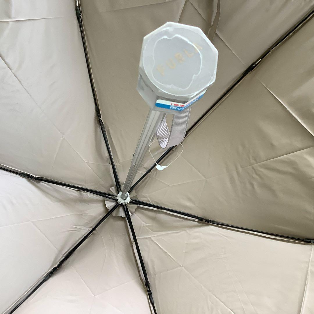 新品★フルラ★FURLAオーガンジーチェーン刺繍 晴雨兼用折りたたみ傘★グレー