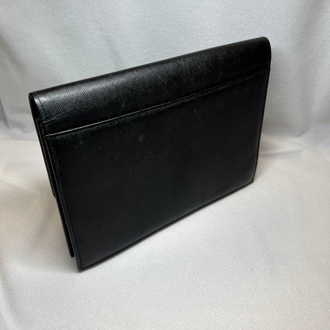 イヴサンローラン クラッチバッグ セカンドバッグ YSLロゴ レザー 黒