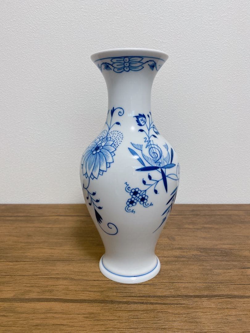 美品　マイセン　ブルーオニオン　フラワーベース　花瓶
