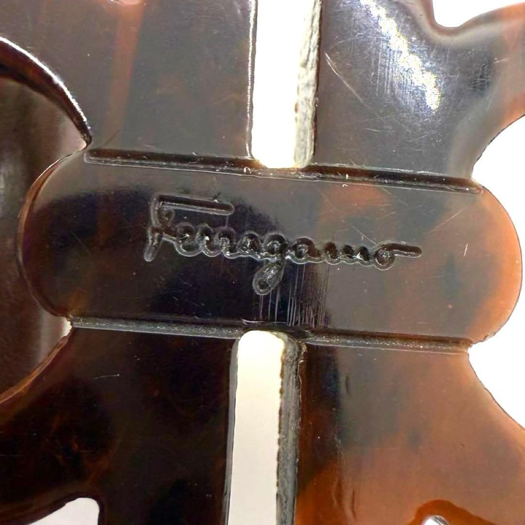 サルヴァトーレフェラガモ ダブルガンチーニ べっ甲調 レザー イタリア製 ベルト