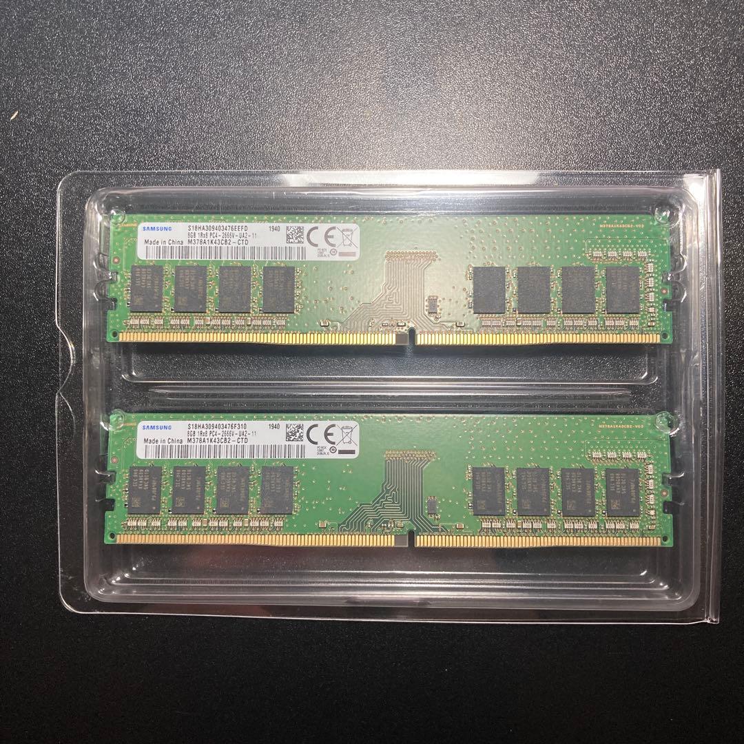 Samsung 8GB DDR4 メモリ PC4-2666V 2枚