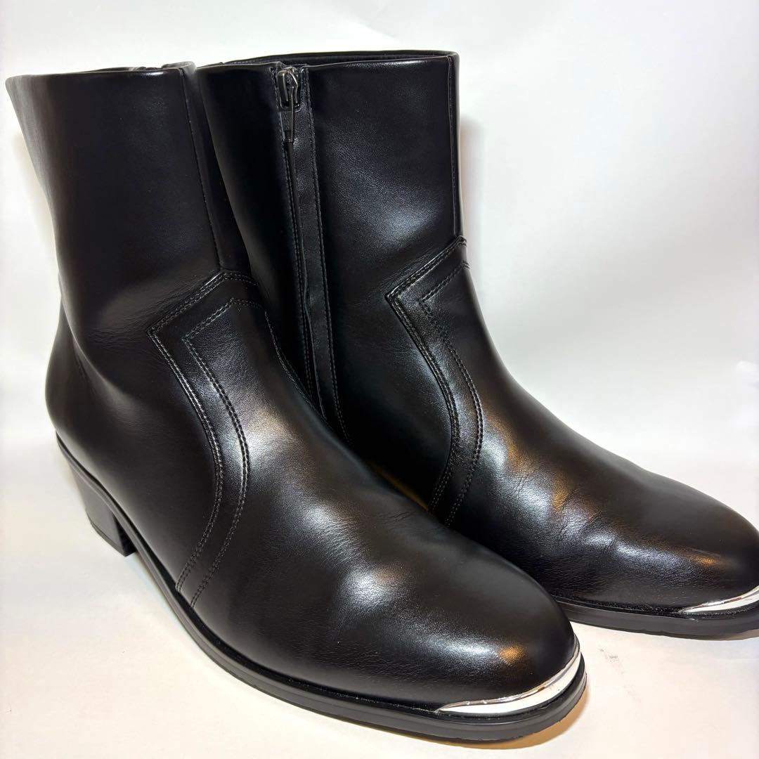 【本革】Lui’s ルイス ヒールレザーブーツ 42 黒 メンズ ウエスタン