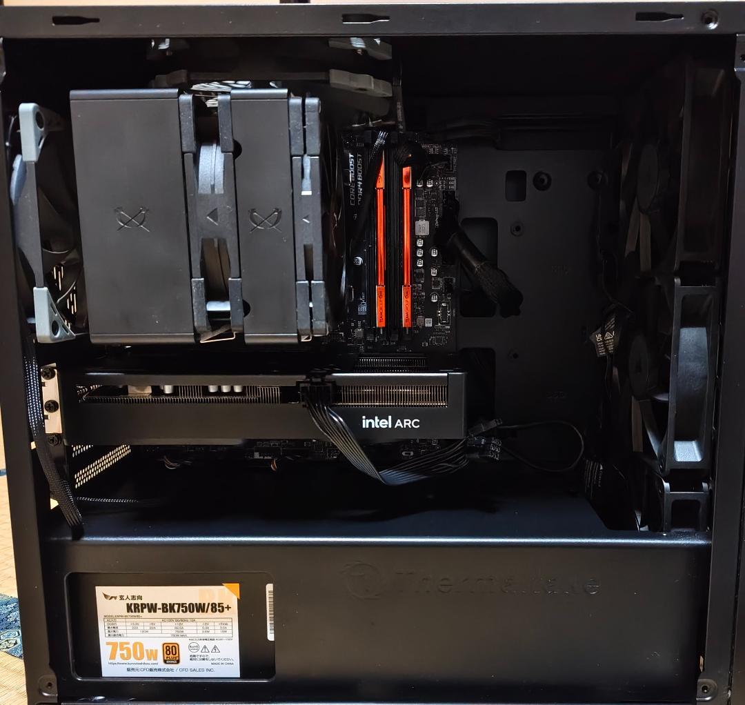 自作PC Ryzen 7 5700X、DDR4 16GB、Arc B580