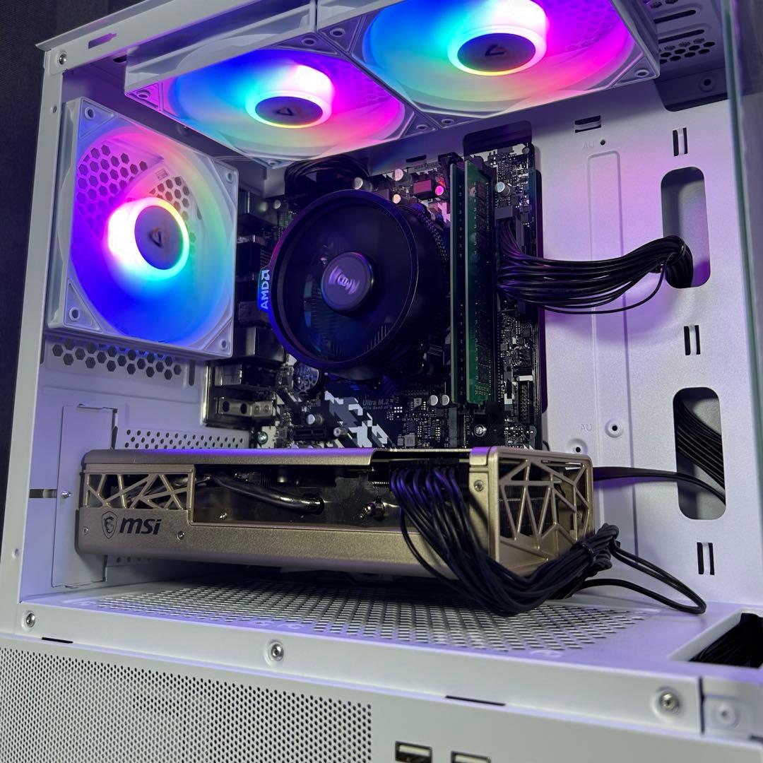 高性能 白 ゲーミングPC RX5700xt Windows11 ワイルズ超快適