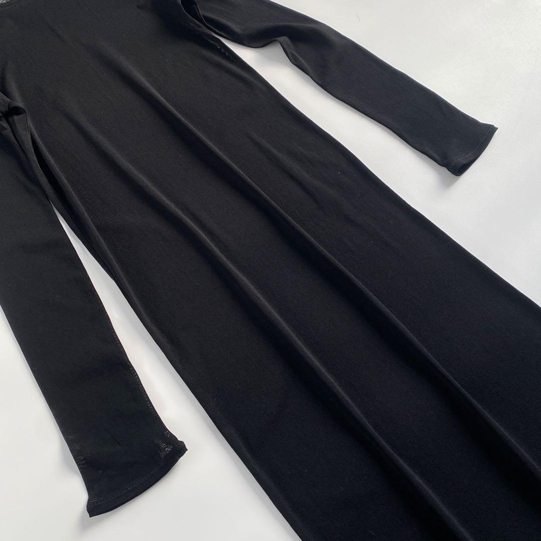 美品 ENOF sheer stretch onepiece イナフ ブラック