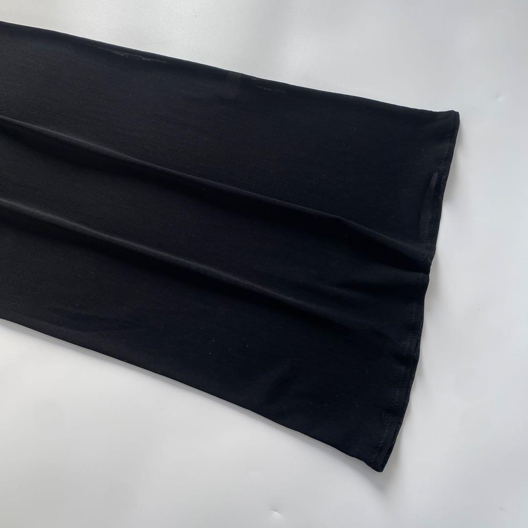 美品 ENOF sheer stretch onepiece イナフ ブラック