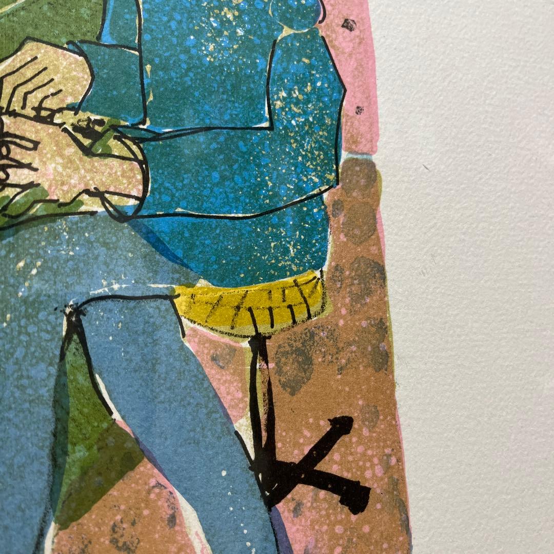 ポール・アイズピリ「少年の音楽隊」リトグラフ　本人サイン有