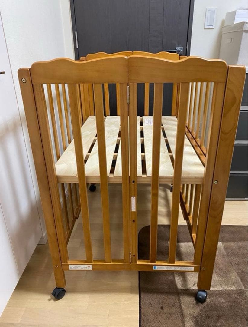 大和屋 パタン 折りたたみ ミニベビーベッド マットレス付き☆