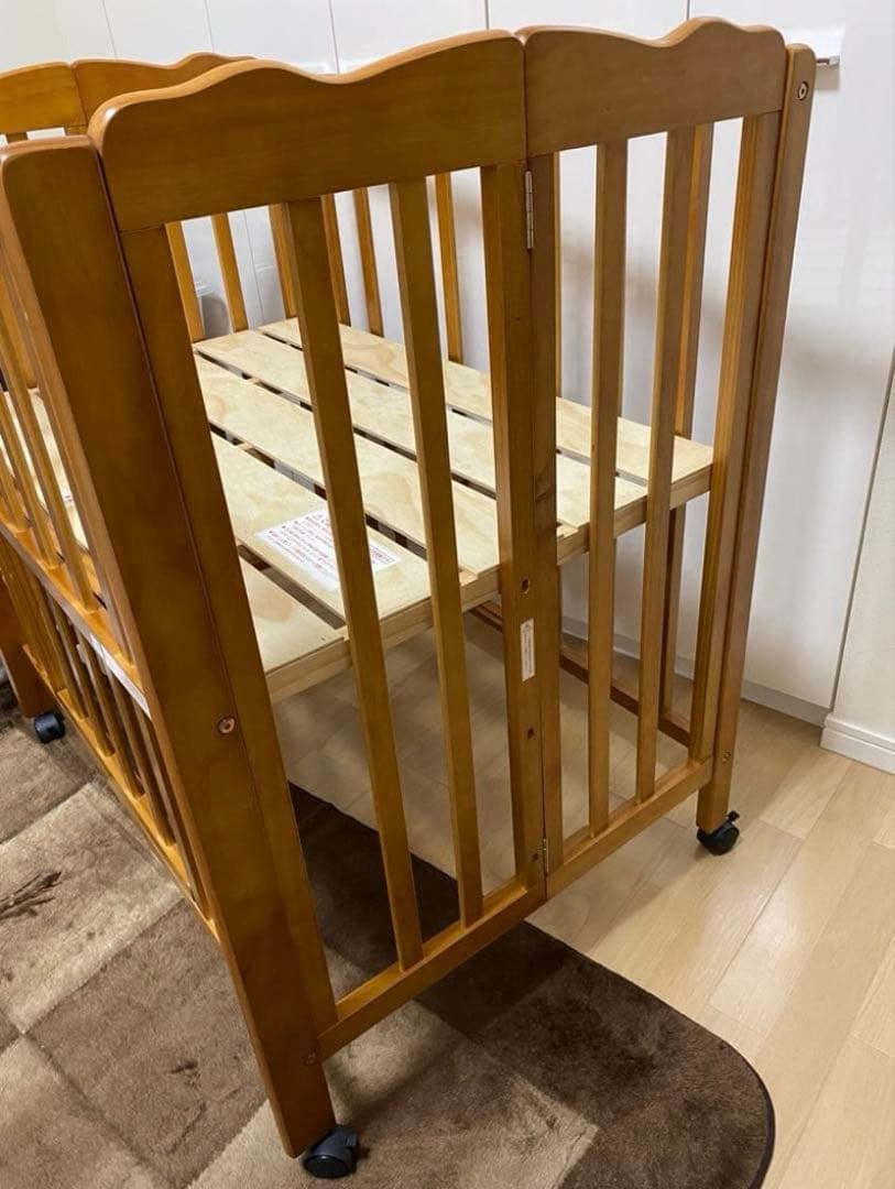 大和屋 パタン 折りたたみ ミニベビーベッド マットレス付き☆