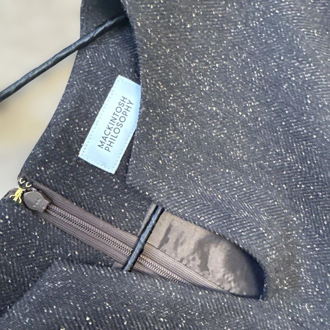 マッキントッシュ ダークブラウンワンピース 34 美品