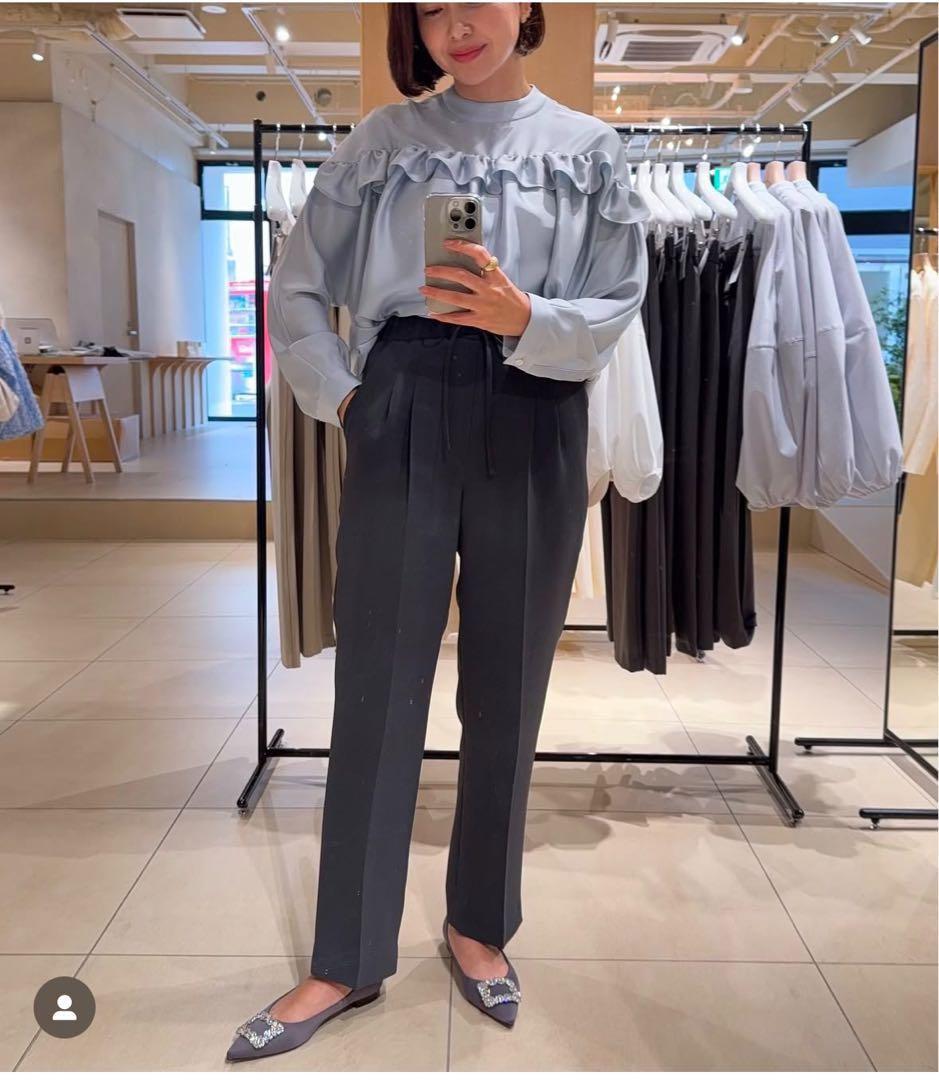 OHGA ドロストパンツ　チャコールグレー