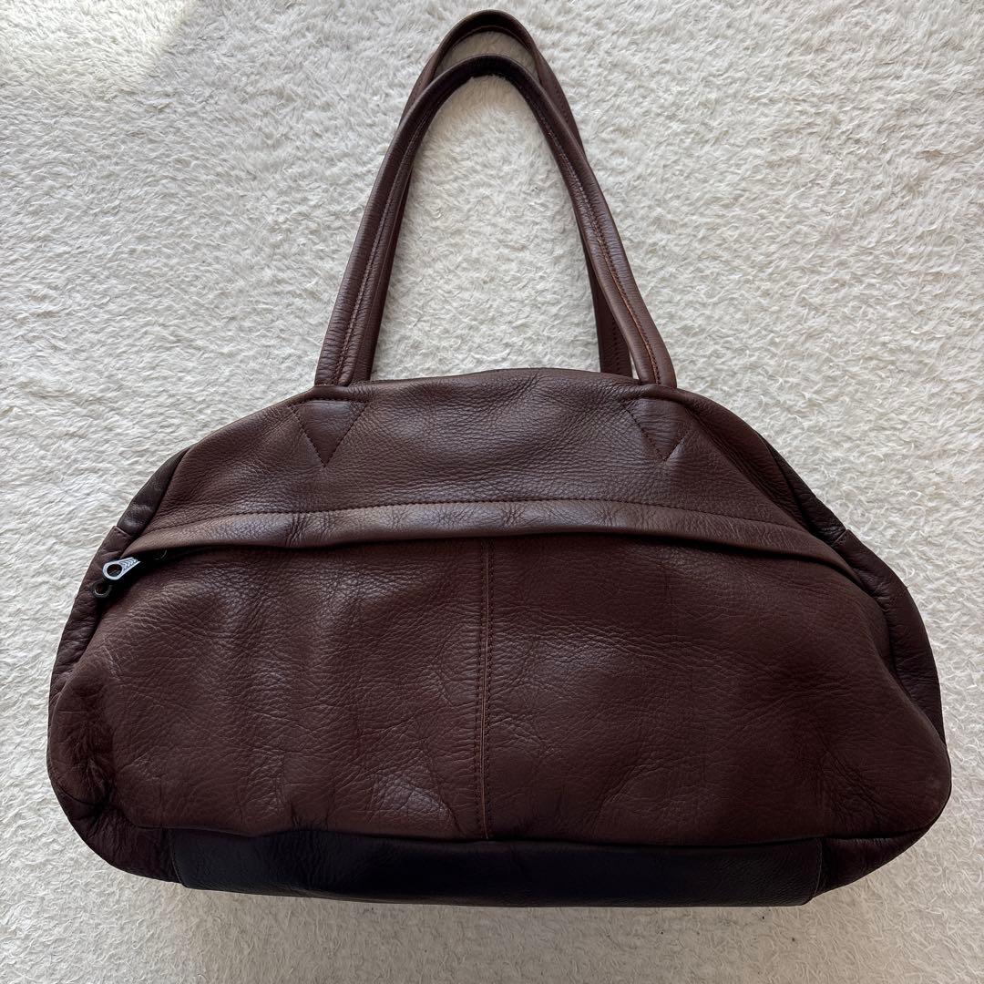 Mr.OLIVE ウォータープルーフ　レザーボストンバック　ブラウン