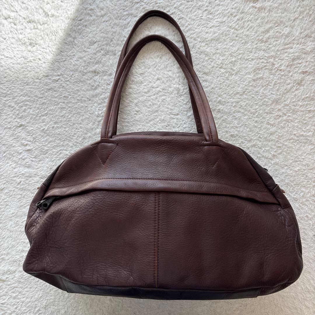 Mr.OLIVE ウォータープルーフ　レザーボストンバック　ブラウン