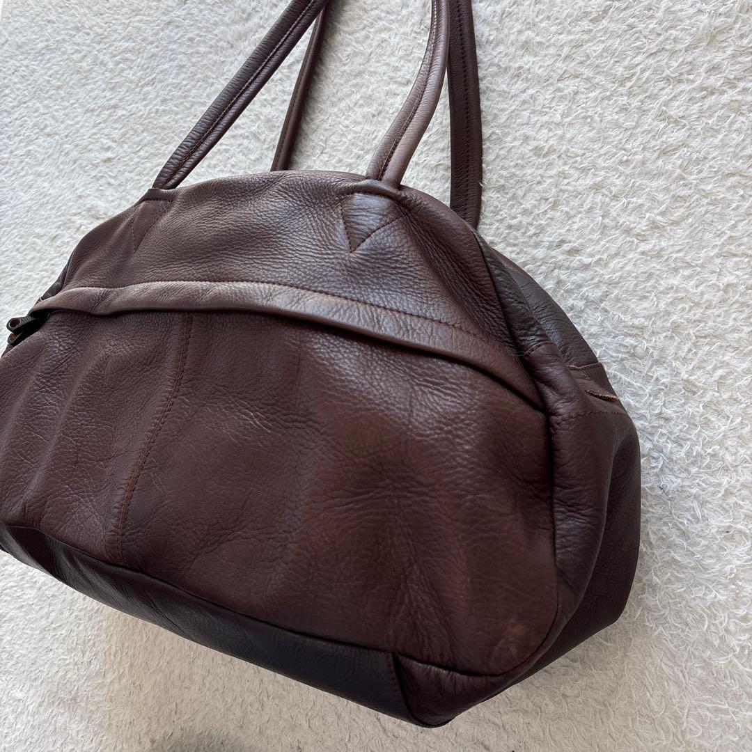 Mr.OLIVE ウォータープルーフ　レザーボストンバック　ブラウン