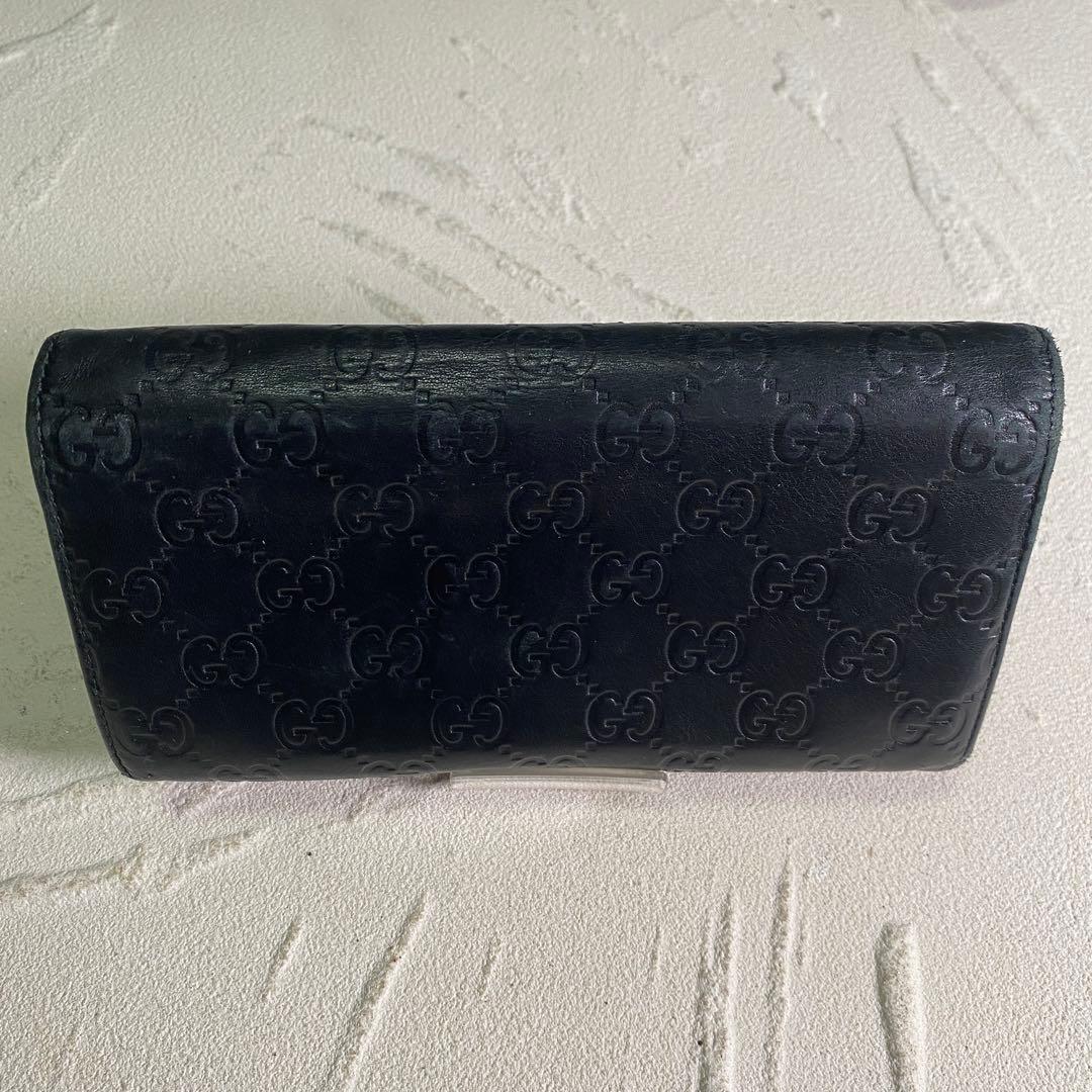 グッチ GUCCI グッチシマ 長財布 170426 GGレザー ブラック