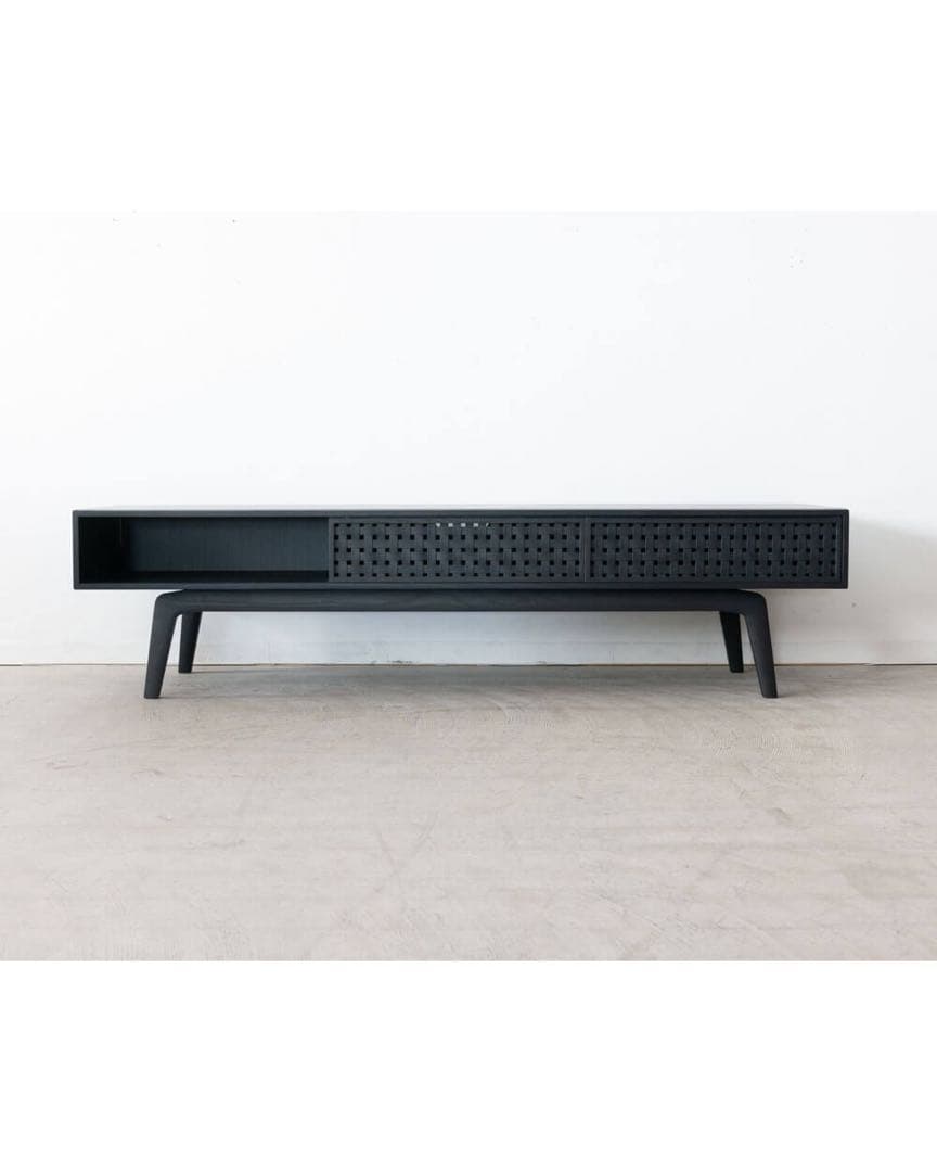 ELEGANCE テレビボード 1745 ホワイトアッシュ材 / Black