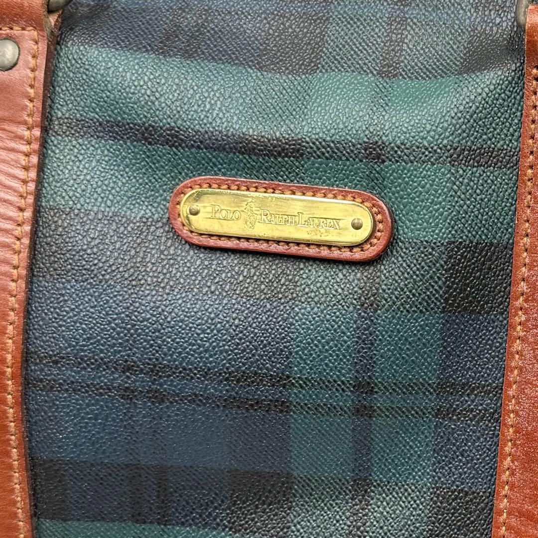 ポロ ラルフローレン PVC レザー ボストンバッグ 2way 大容量