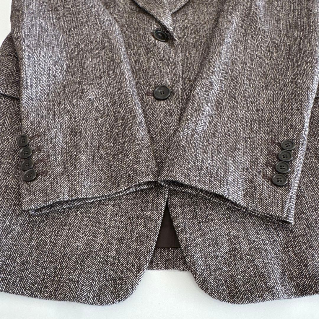 菊池京子 K.K closet ヘリンボーンジャケット ブラウン