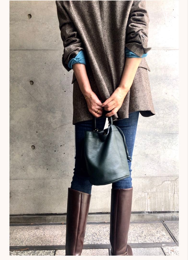 菊池京子 K.K closet ヘリンボーンジャケット ブラウン