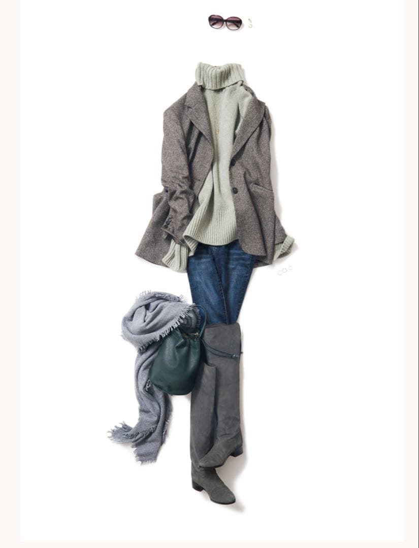 菊池京子 K.K closet ヘリンボーンジャケット ブラウン