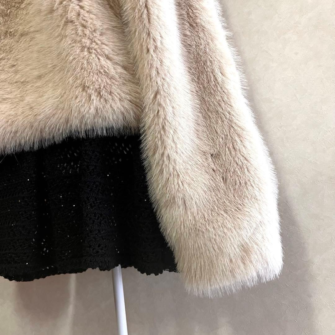 未使用【ZARA/ザラ】ショートフェイクファーコート S ライトベージュ