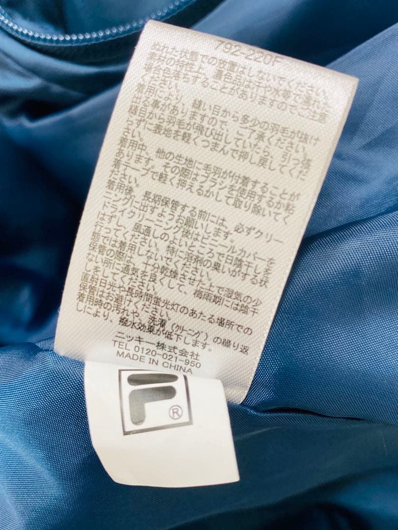 9179.【極美品】FILA GOLF ダウン80% フェイクファー 3Lサイズ