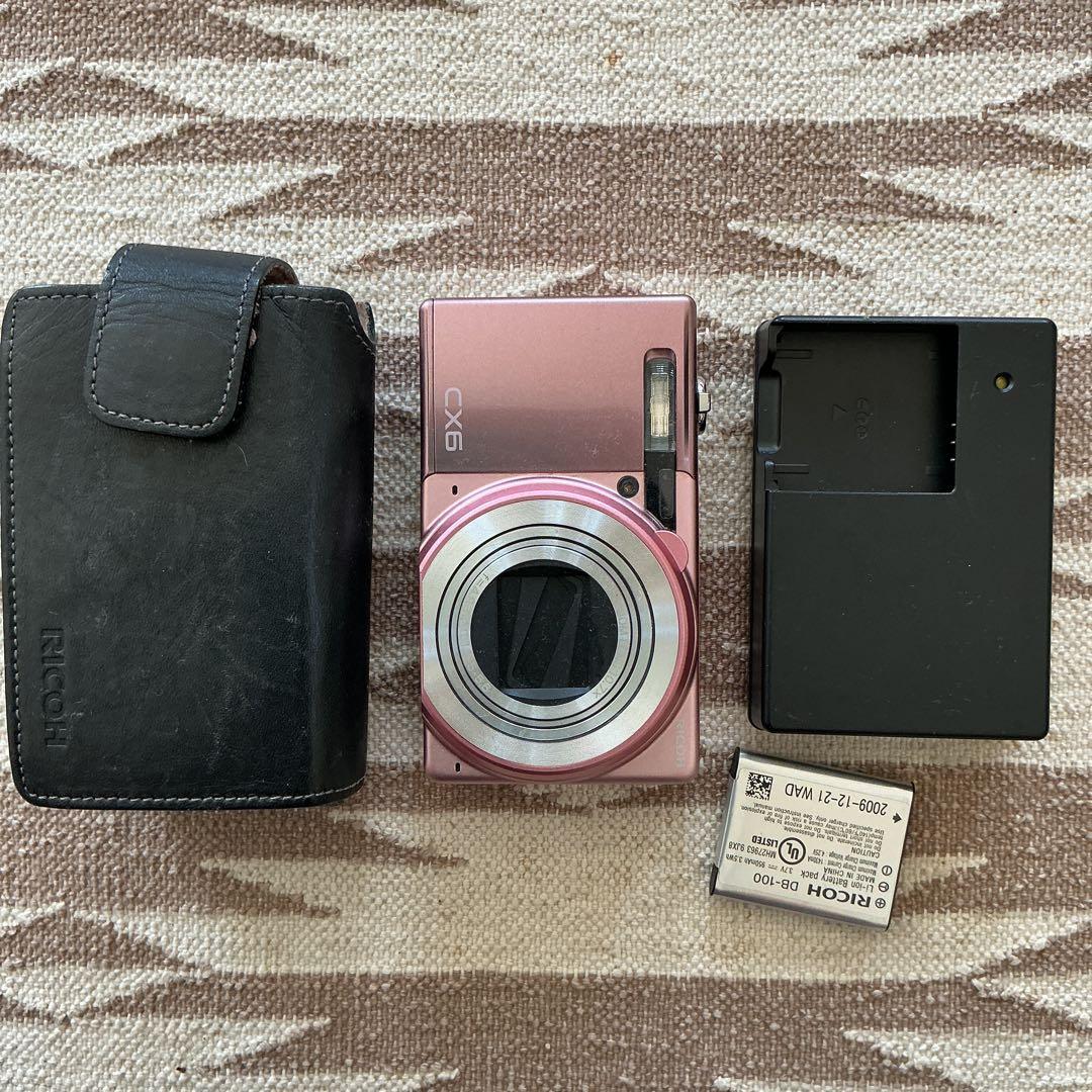 リコー CX6 コンパクトデジタルカメラ ピンク　充電器　バッテリー　ケース