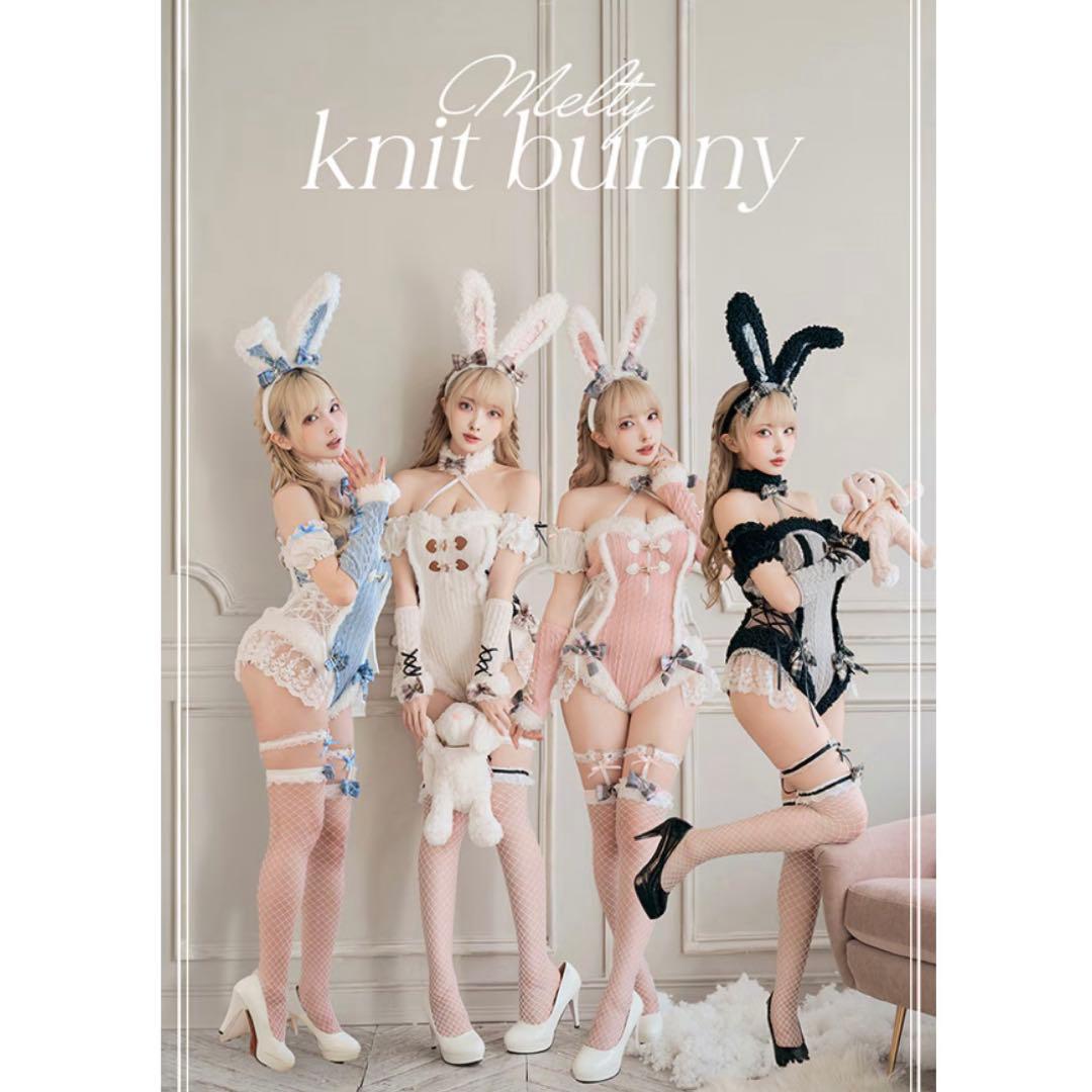 Malymoon マリームーン メルトニットバニー グレー×ブラック Sサイズ