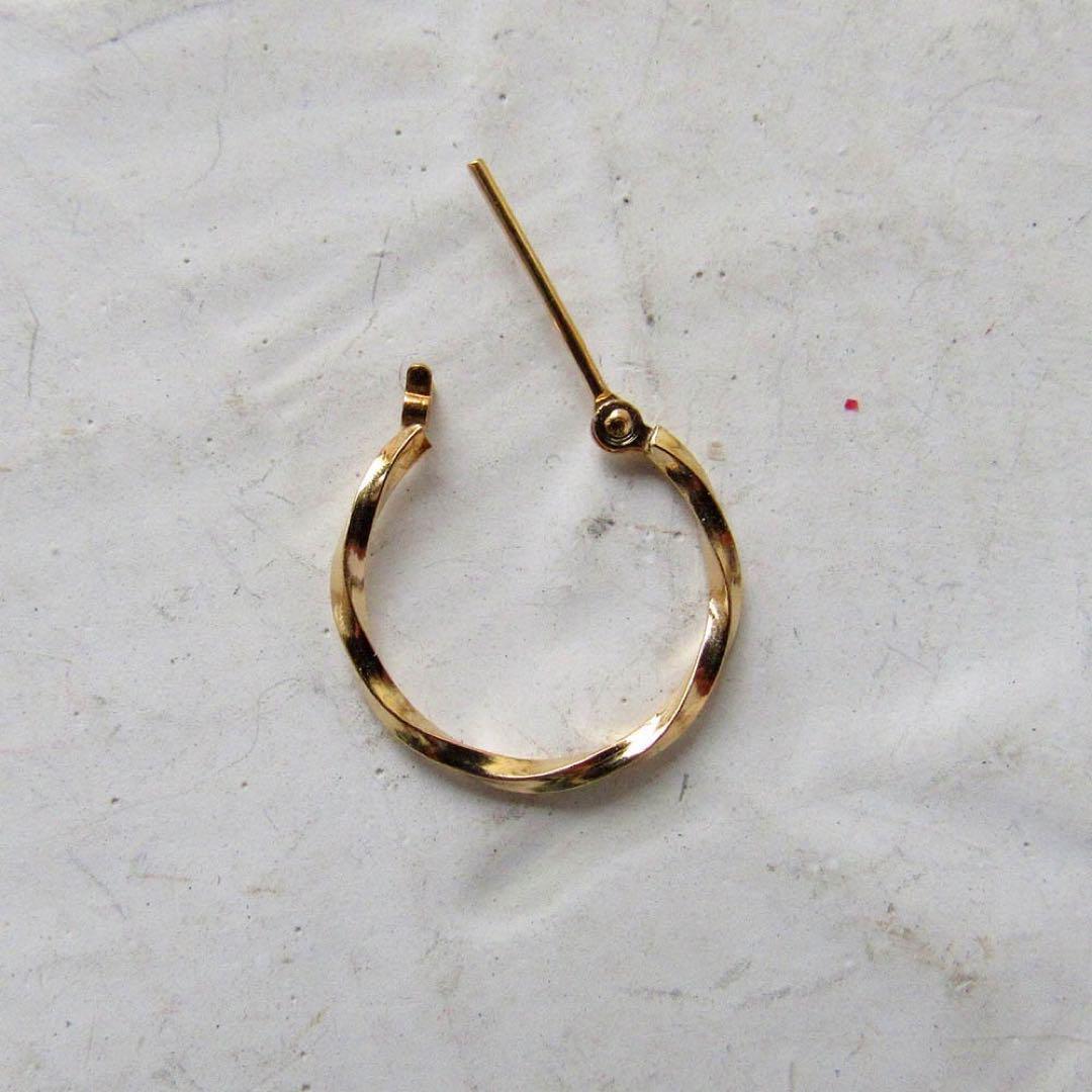 18K ピアス フープ フープピアス 片耳 片方 K18 新品 本物 ゴールド