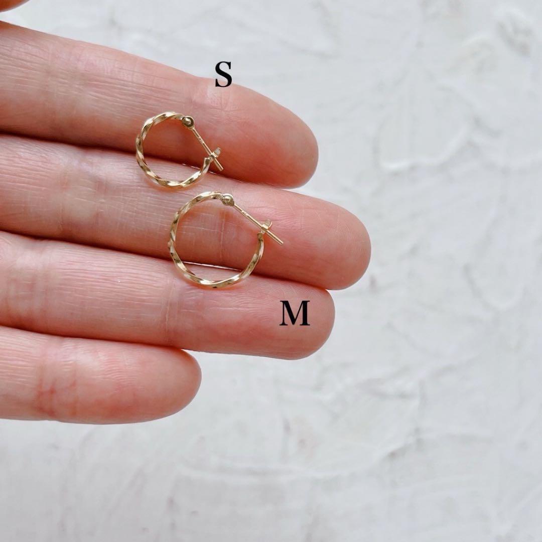18K ピアス フープ フープピアス 片耳 片方 K18 新品 本物 ゴールド