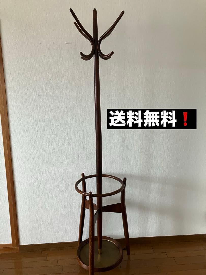 大幅お値下げ❗️【秋田木工】木製ハンガーラック　曲木　昭和レトロ