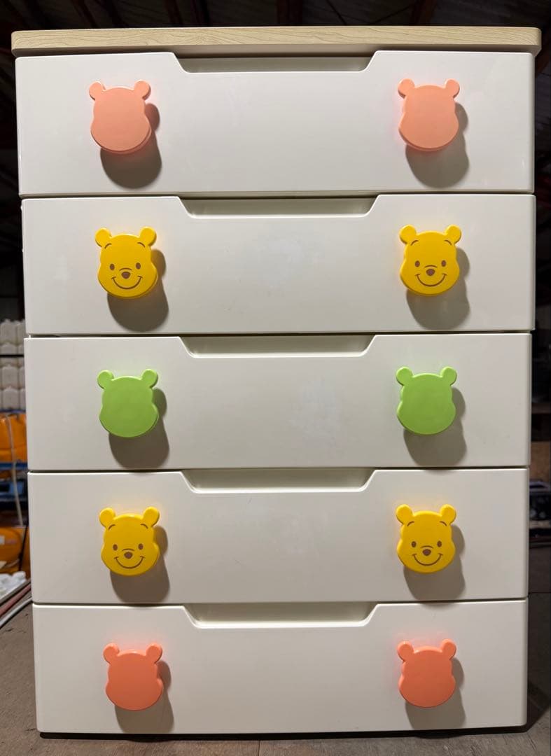 くまのプーさん 5段チェスト ホワイト