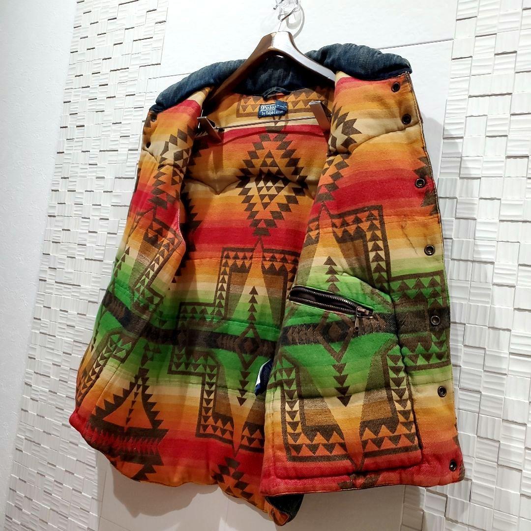 【L】ラルフローレン レザー ダウンベスト