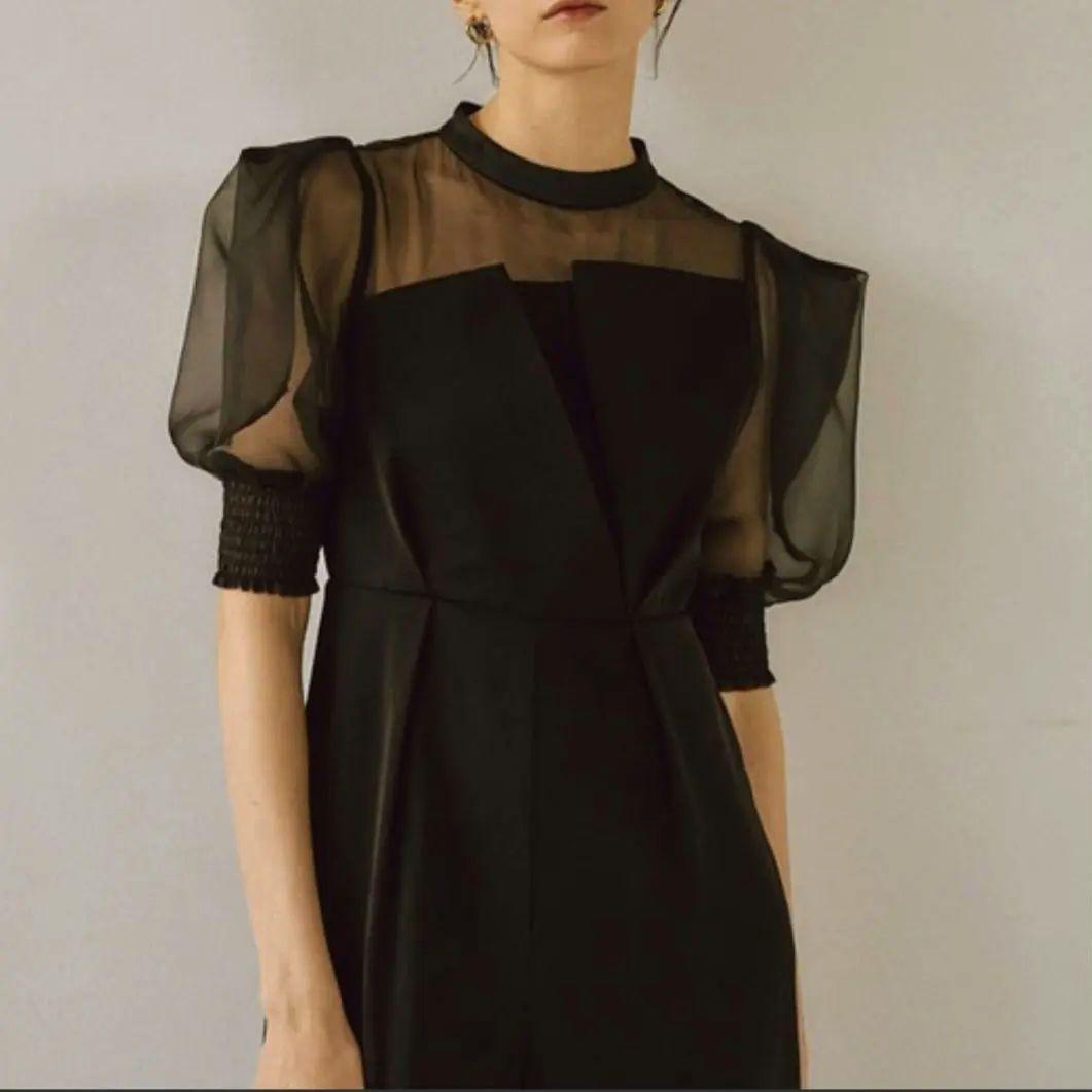 【LE'RURE】イレギュラーカット パンツドレス オールインワン 結婚式 M