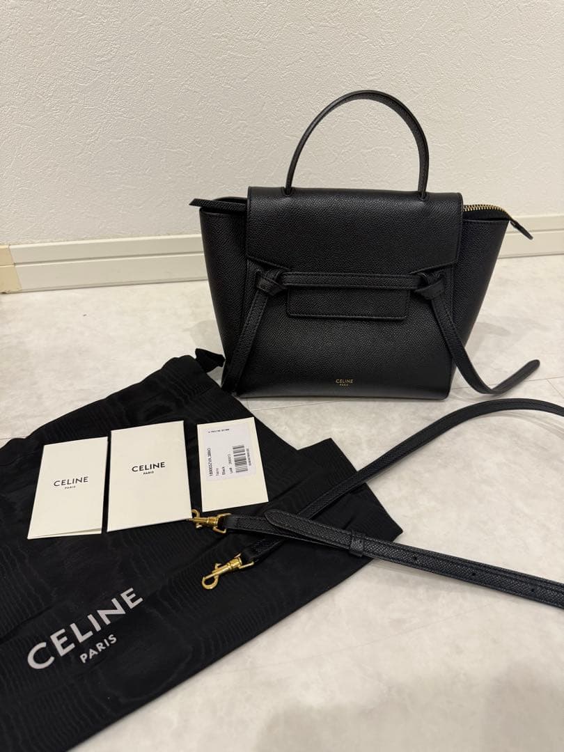 2日間限定特別価格　セリーヌ ベルト　バック　ナノ　ブラック