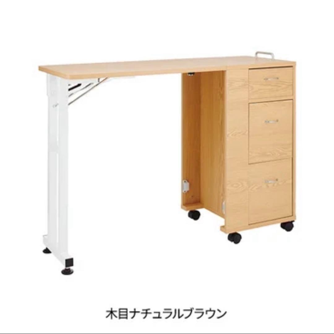 折りたたみ式ナチュラルブラウンネイルテーブル
