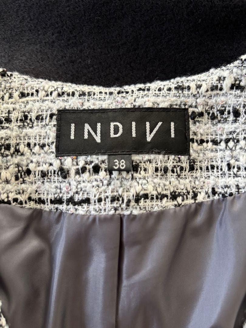 INDIVI ツイードジレ＆ボウタイブラウス