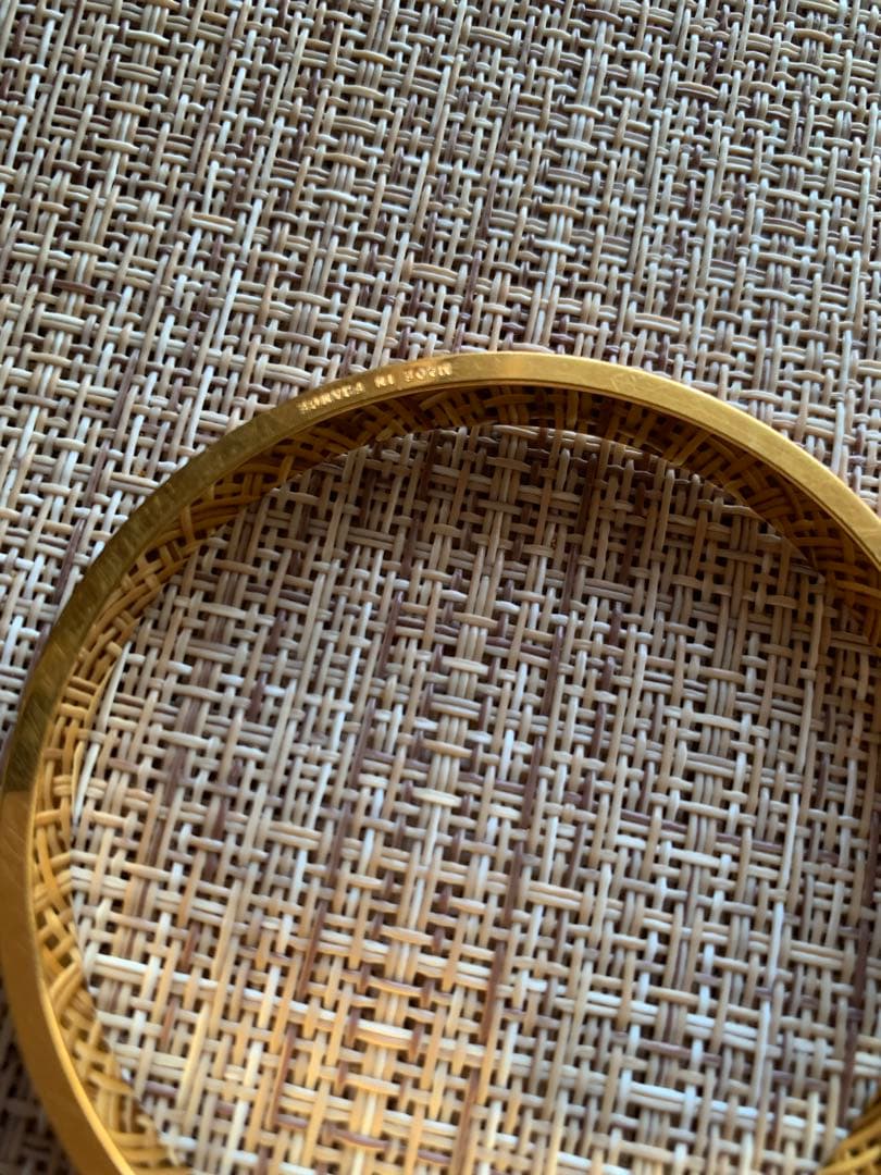 HERMESエルメス ケリーバングル カデナ バングル 金メッキ×リザード 赤