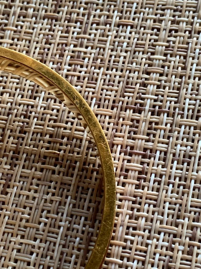 HERMESエルメス ケリーバングル カデナ バングル 金メッキ×リザード 赤