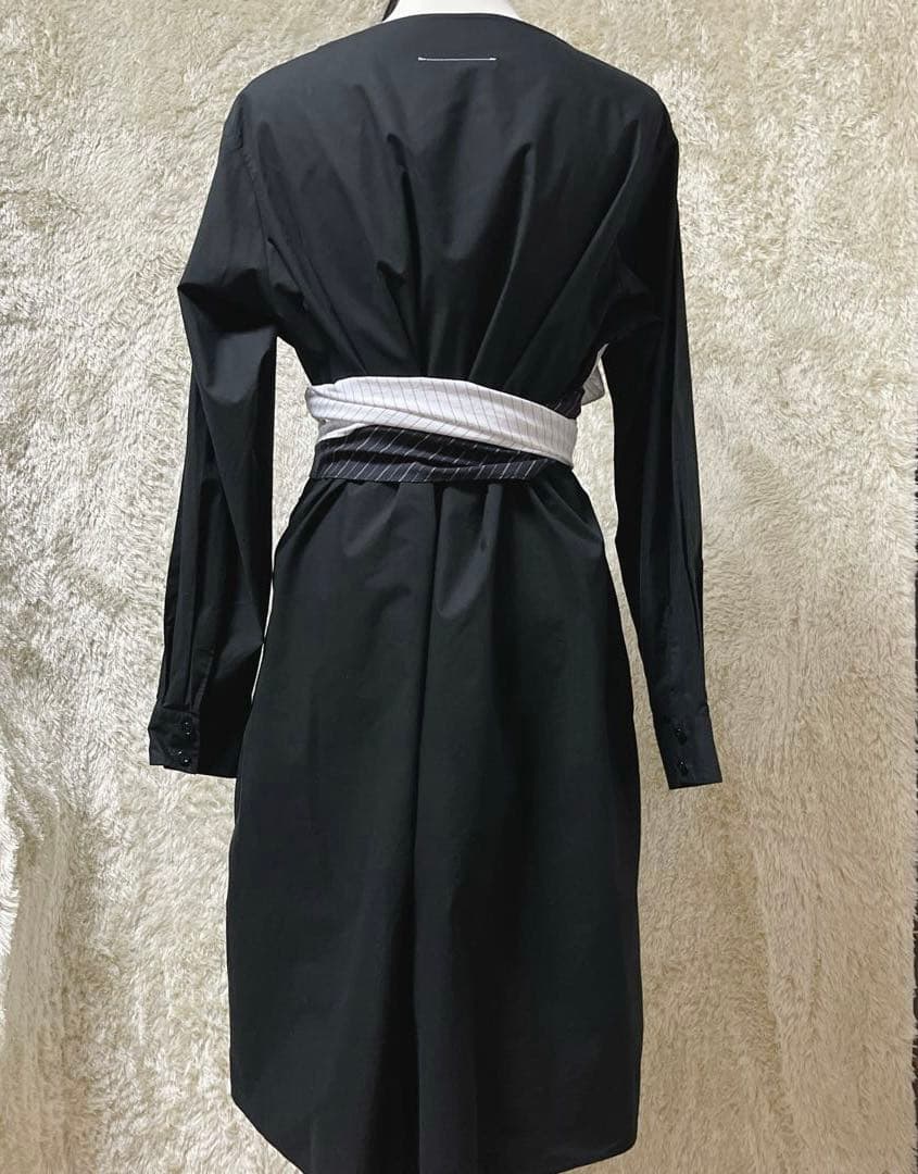 MM6 長袖シャツワンピース　黒　36