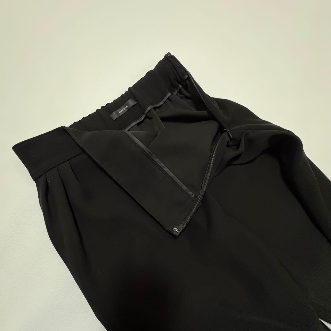 【美品】YOKO CHAN ハイウエストラップパンツ 黒 38 定価7.5万円