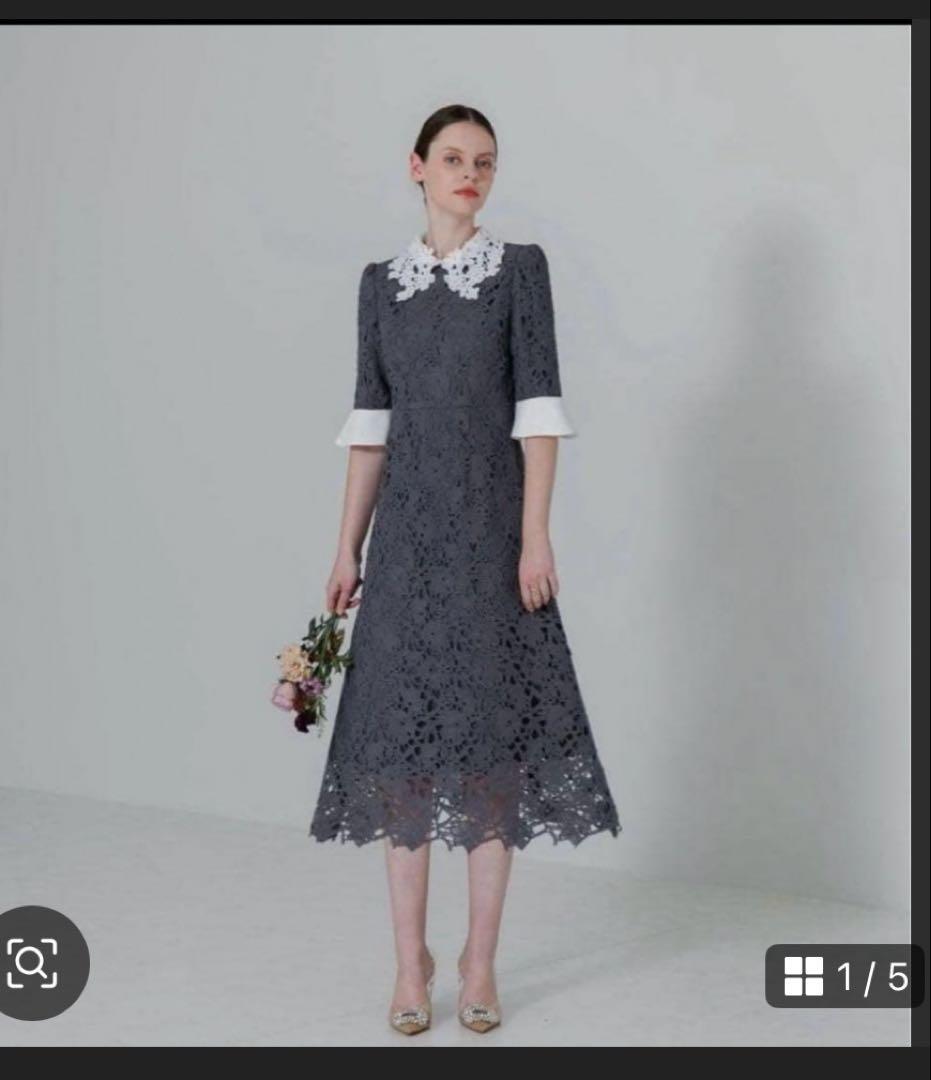 Leja 花柄レース刺繍 Aラインワンピース