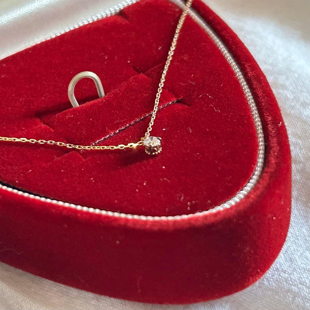 agate K18 ダイヤモンド　一粒　ネックレス　18金