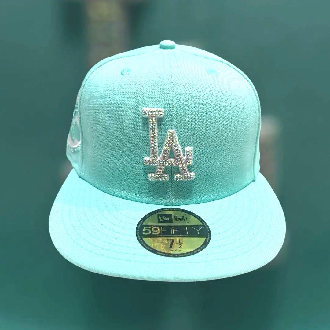 極希少　newera ターコイズブルー　ジュエリーカスタム　1/2