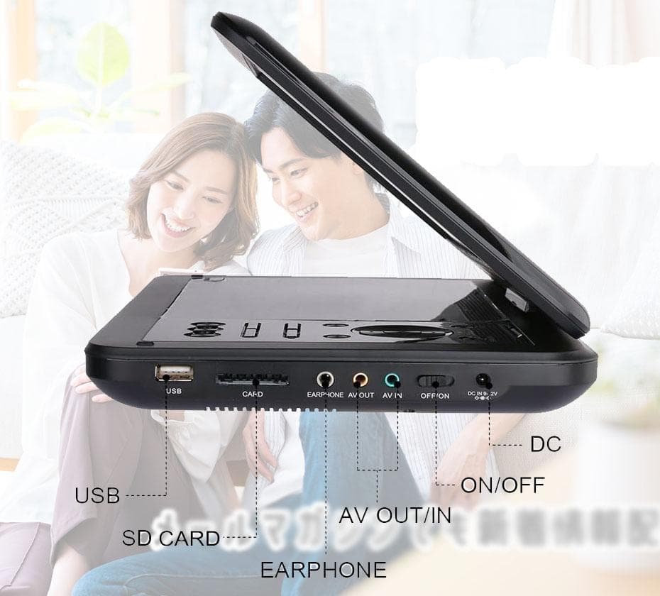 在庫処分品-新品 12.6型 DVDポータブル 大画面CPRM対応 AV入出力