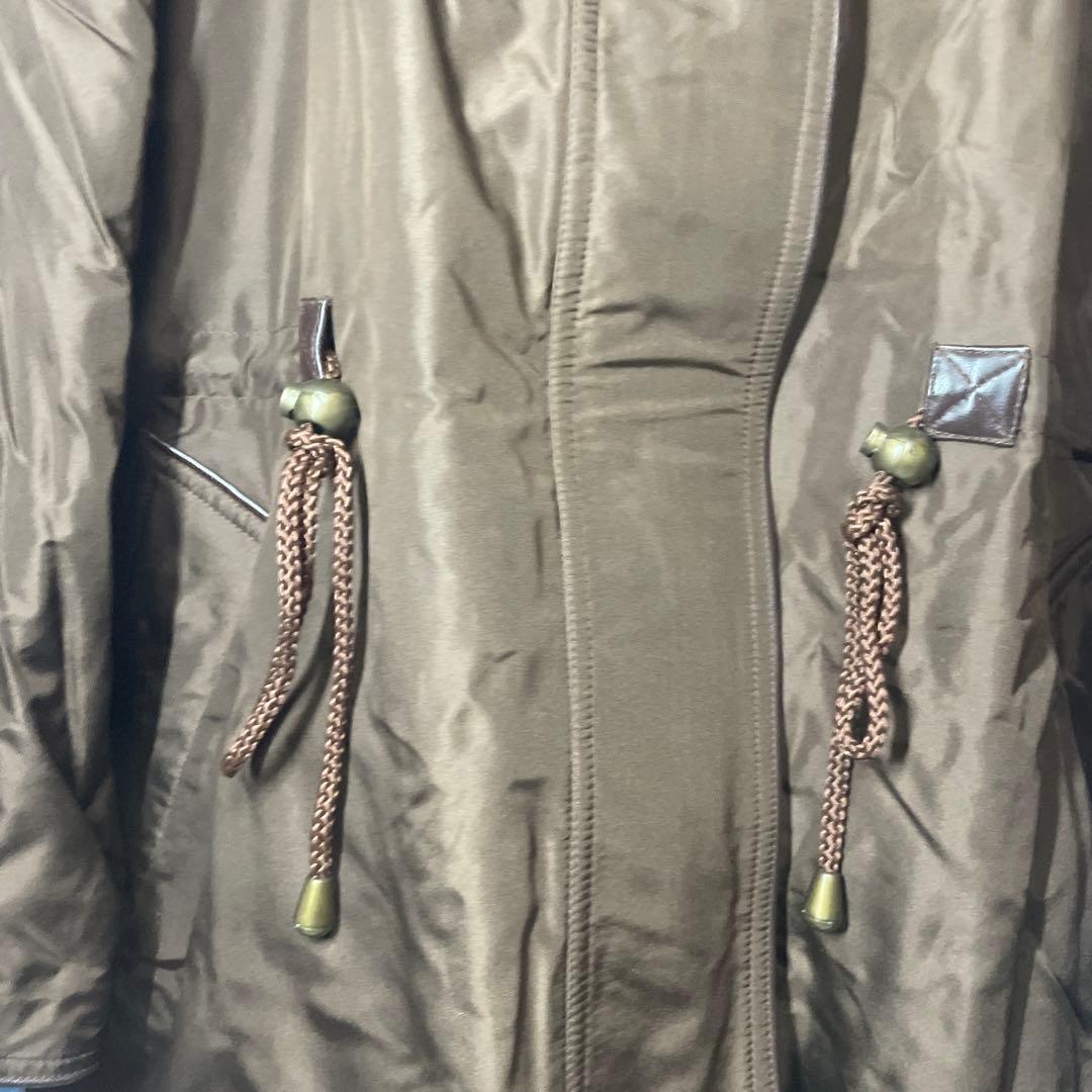 ブラウン ヒョウ柄裏地 ファー付きジャケット