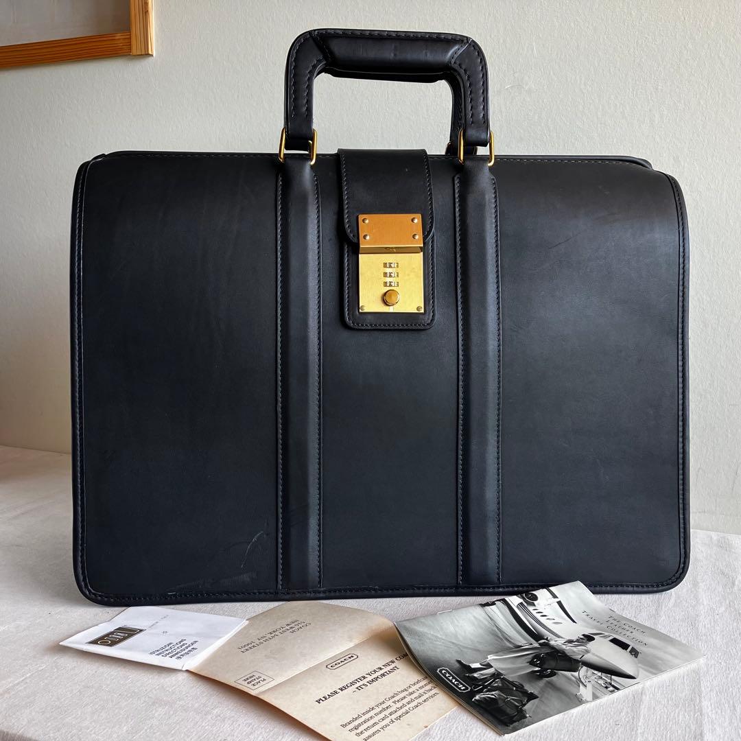 バッグ New Vintage Coach Briefbag Black Leather