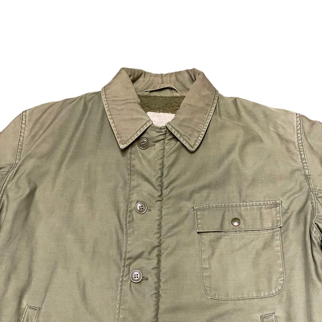 【L】80s U.S.NAVY A-2 デッキ ジャケット ミリタリー 米軍実物