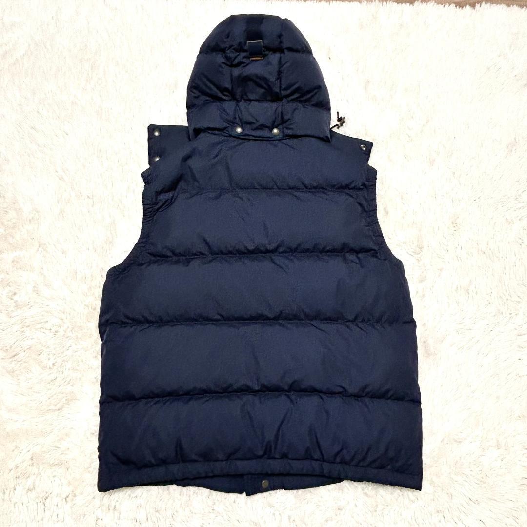 美品　ポロラルフローレン　ダウンベスト　肉厚　ネイビー　L　大きいサイズ　フード